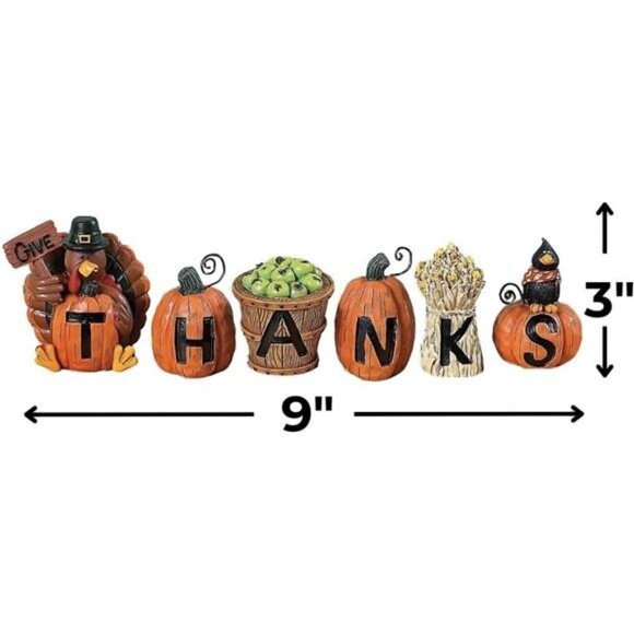 Fun Express Resin Give Thanks Blocks (Set of 6) Fall Home Decor - Picture 3 of 6
